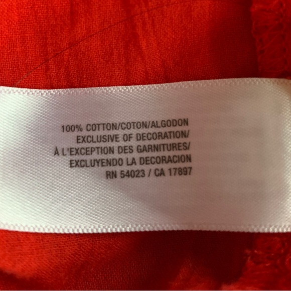 Red Cotton Poet’s/Boho Blouse - Picture 8 of 9